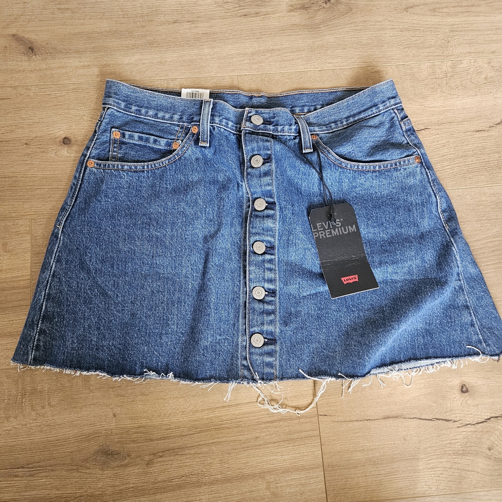 Levi's Classic Blue Button-Up Mini Skirt